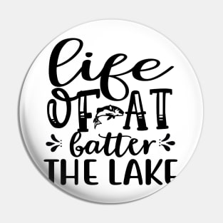 Wishing I Was Fishing - Less Talk More Fishing - Gift For Fishing Lovers, Fisherman - Black And White Simple Font Pin