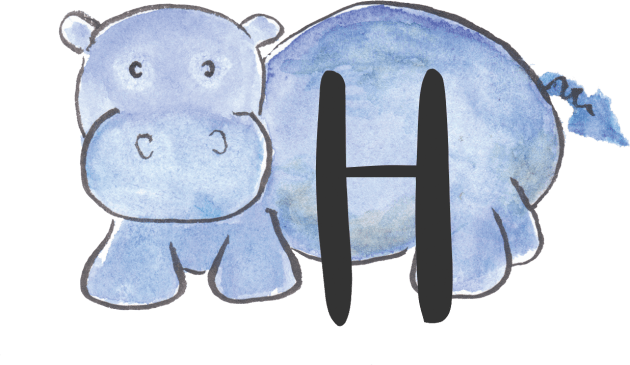 H is for Hippo Kids T-Shirt by littlebigbit