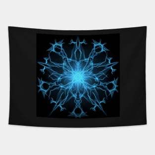 Abstract ice blue flame flower Tapestry