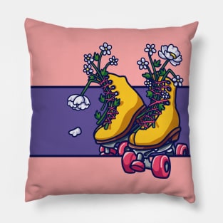 Floral Roller Skates Pillow