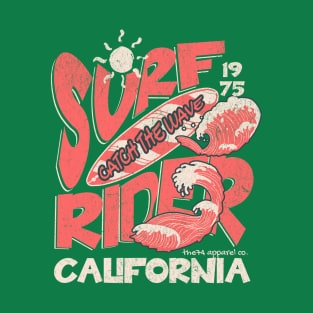 Catch The Wave Surf Rider  Grunge Print Tee T-Shirt