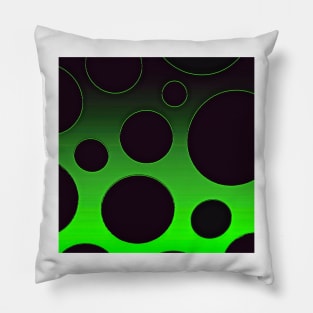 Polka Dots Black and Green Pillow