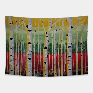 BIRCH Trees Landscape Painting Tapestry