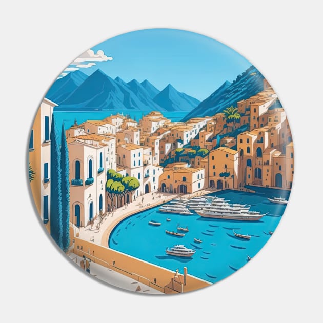 The Amalfi Coast Pin by fleurdesignart