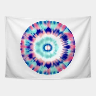 Pink and teal tie dye pattern circle, boho yoga design Tapestry