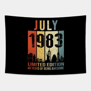 Made In 1983 July 40 Years Of Being Awesome Tapestry