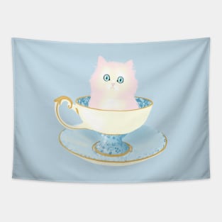 Teacup Cat Tapestry