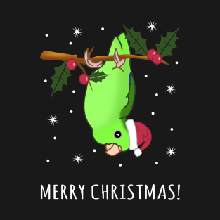 Green Parrotlet Merry Christmas T-Shirt