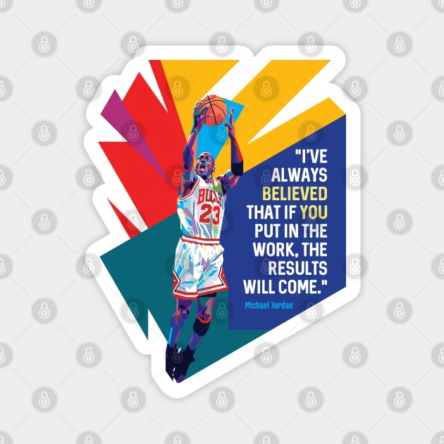 Michael Jordan White Jersey Quote Magnet by Laksana Ardie Store