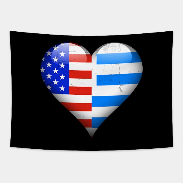 Half American Half Uraguyan - Gift for Uraguyan From Uruguay Tapestry by Country Flags