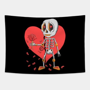 Cute Skeleton- Dia De Los Muertos - I Got You A Rose Tapestry