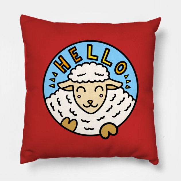 Cute cartoon sheep Pillow by Andrew Hau