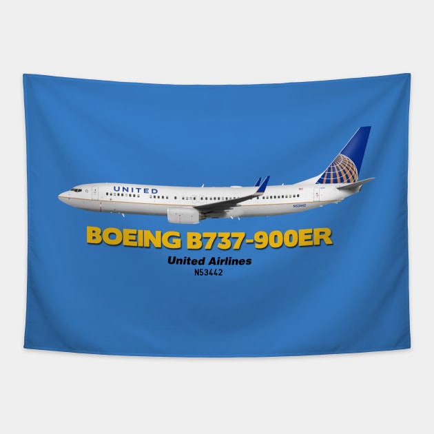 Boeing B737-900ER - United Airlines Tapestry by TheArtofFlying