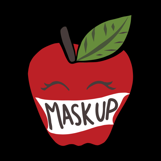 Mask up Teacher back to school apple by bubbsnugg