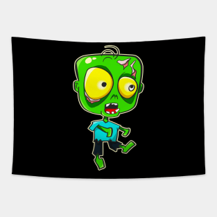 Cartoon Zombie Funny Horror Ghoul Halloween Tapestry