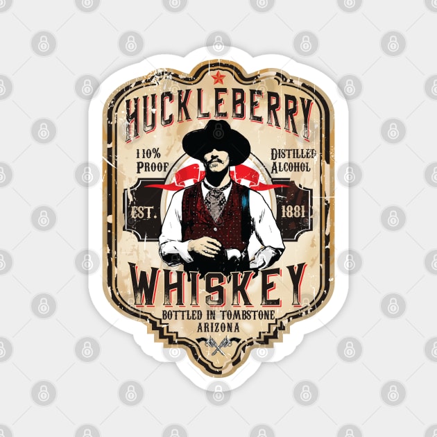 Huckleberry Whiskey Label Magnet by Alema Art