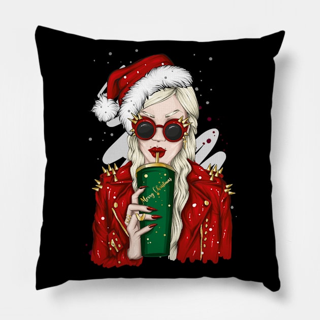 Christmas pinup girls Pillow by MZeeDesigns