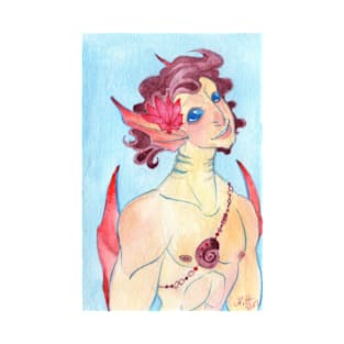 MerMay Youth with Spiral Shell and Sharp Teeth Watercolor T-Shirt