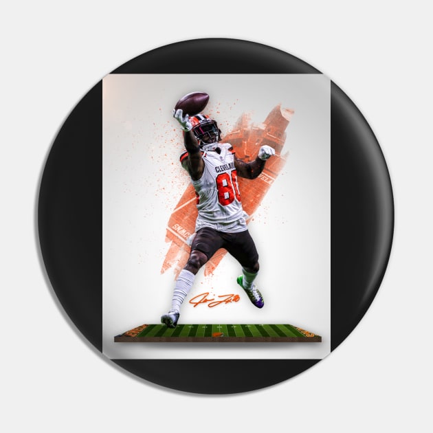 Jarvis Landry Cleveland Sports Art Pin by JRoseGraphics