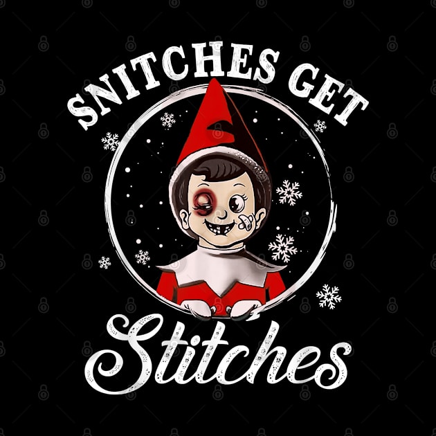 Christmas Elf Boy Snitches Get Stitches Xmas Family by waterbrookpanders