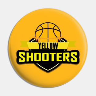 Sporty Basketball Team Yellow Shooters Pin