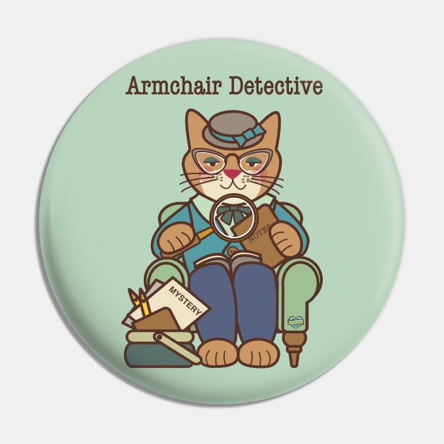 Armchair Detective Woman Pin by Sue Cervenka