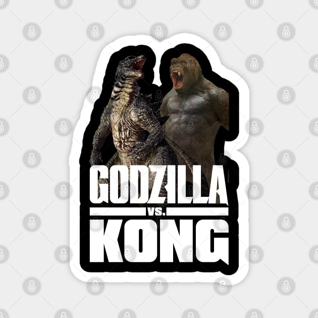 godzilla vs kong team godzilla Kong Magnet by Pannolinno