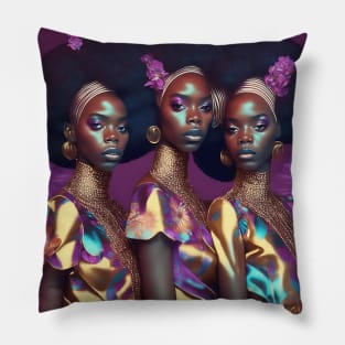 [AI Art] Oleander Sisters, Disco Style Pillow