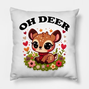Cute Deer Oh Deer Pillow