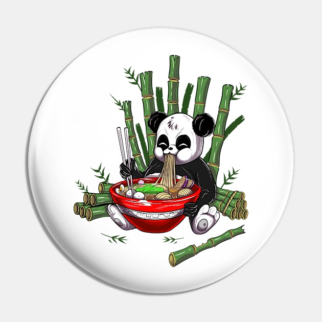 Panda Ramen Pin by Meca-artwork