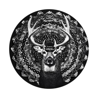 Mandala - Deer Black T-Shirt