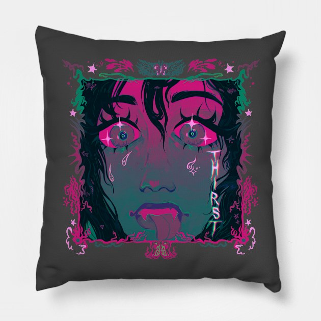 THIRST 1 Pillow by snowpiart