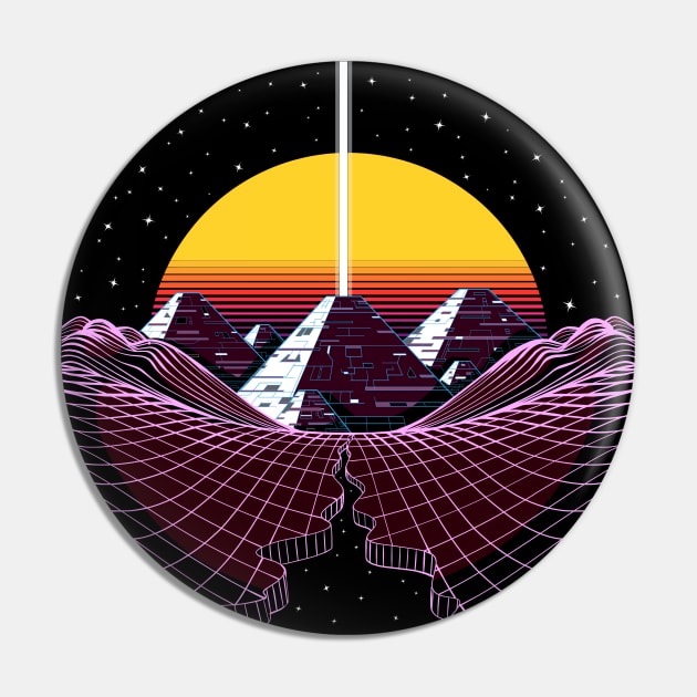 Synthwave Egyptian Pyramids Pin by underheaven