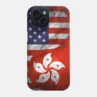 USA and Hong Kong Dual Flag Yin Yang Combination Phone Case