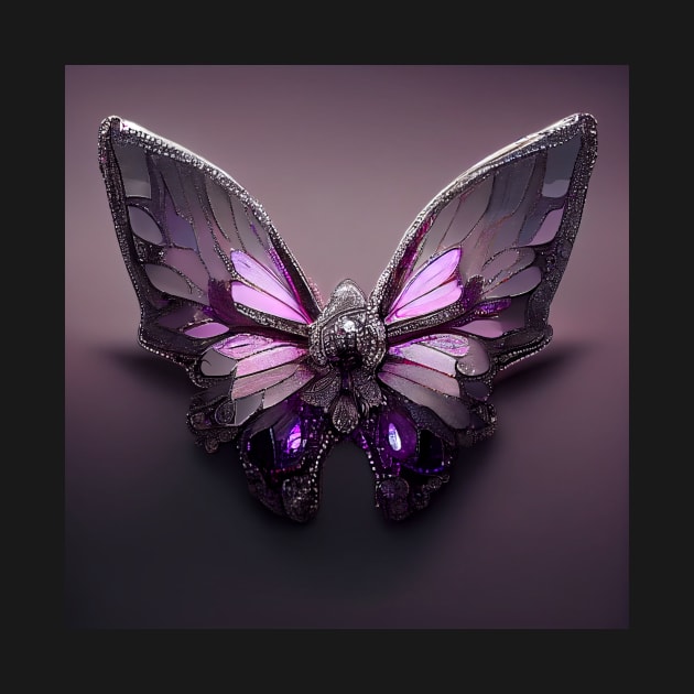 crystal butterfly, purple and diamond by heartyARTworks