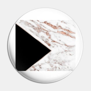 Jet black geo - rose gold marble Pin