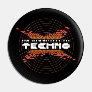 Addicted to Techno EDM Equalizer Music Pin