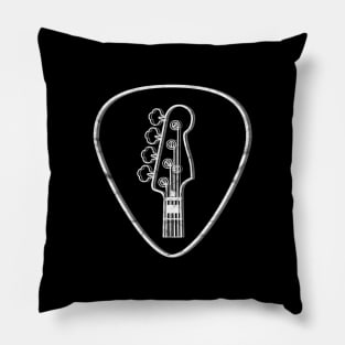 Bass Guitar Headstock Guitar Pick Dark Theme Pillow