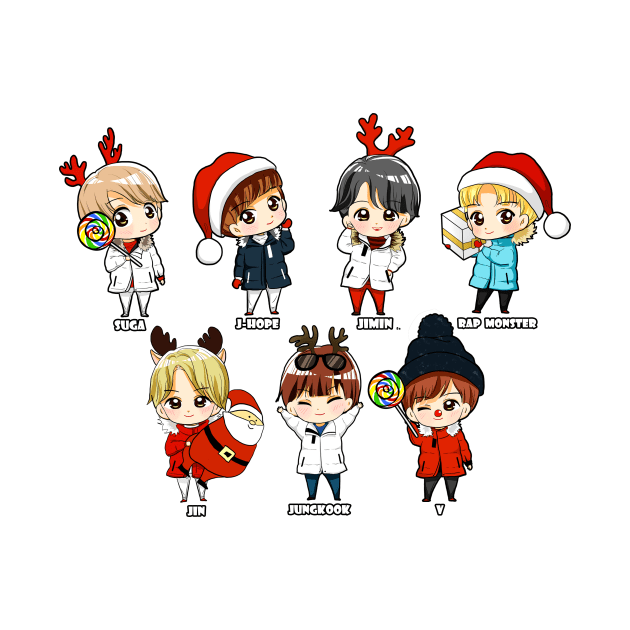 KPOP BTS CHIBI CHRISTMAS by LySaTee