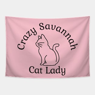 Crazy Savannah Cat Lady Tapestry