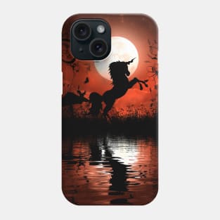 Wonderful unicorn in the moon light Phone Case