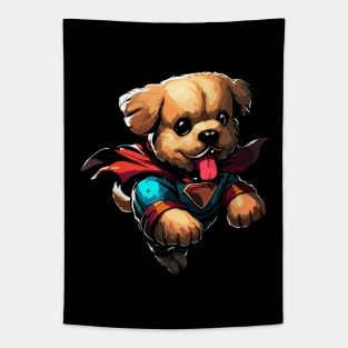 Superhero retro puppy dog Tapestry