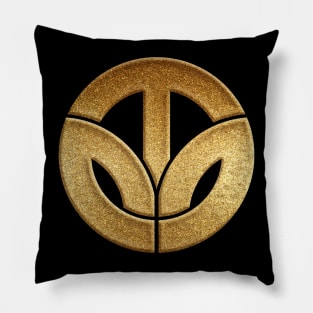 Fukui Prefecture Symbol in Gold Faux Pillow