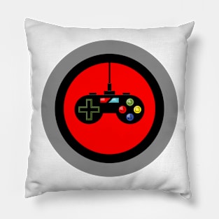 Game Controller in Red Target Pillow