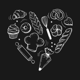 Baker Pastry Chef Heart T-Shirt