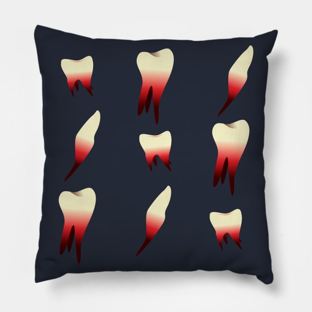 torn teeth Pillow by MushroomEye