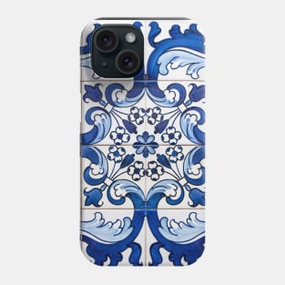 Antique Classic Lisbon Blue Azulejo Tile Floral Pattern Phone Case