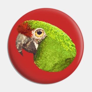 Military macaw bird head pixel art Pin