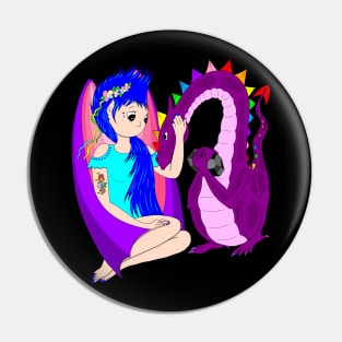 Onyx Crystal Fairy Pin