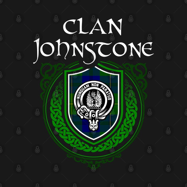 Clan Johnstone Surname Scottish Clan Tartan Crest Badge by Celtic Folk